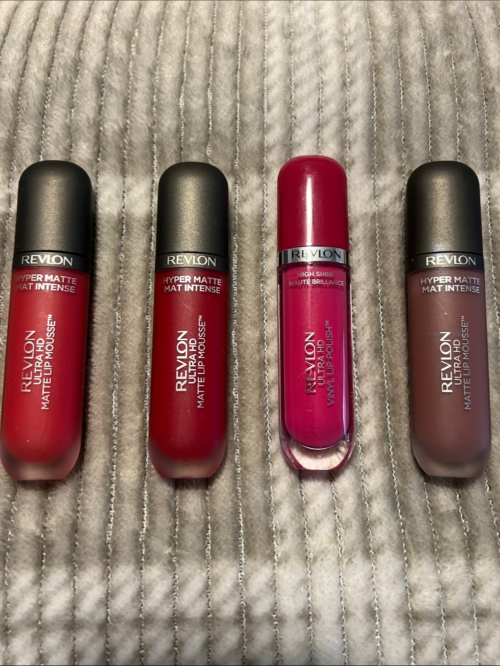 Revlon Lip Set - Red, Deep Red, Bright Pink, Brown